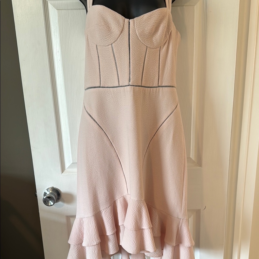 Elegant Pink Ruffle Dress